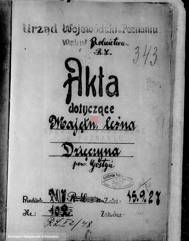 Obraz 4 z jednostki "Majętność leśna Dzięczyna w powiecie gostyńskim"