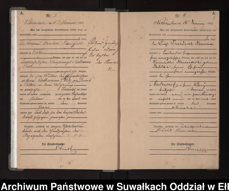 image.from.unit.number "Geburts-Haupt-Register des Königlichen Preussischen Standes-Amtes Nikolaiken Kreis Sensburg"