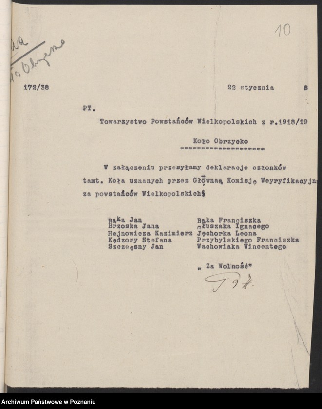 Obraz 14 z jednostki "Obrzycko, powiat Szamotuły - akta koła."