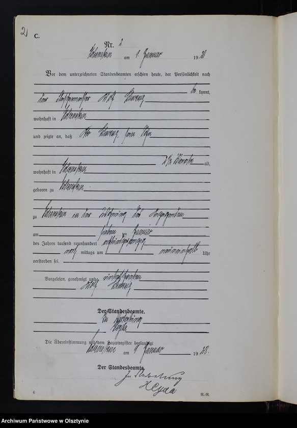 image.from.unit.number "Sterbe-Neben-Register Nr 1 - 85"