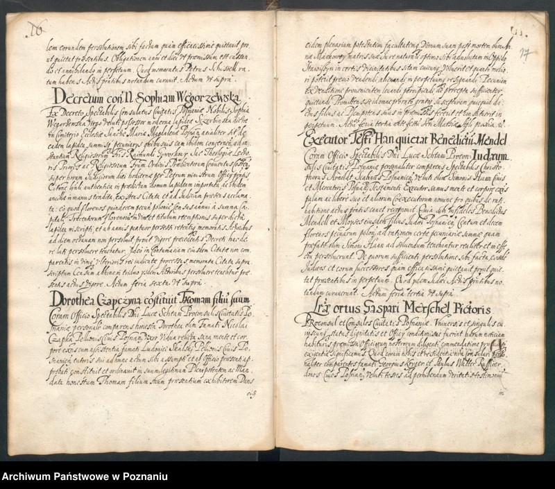 Obraz 20 z jednostki "Acta actorum in officio consulari Posnaniensi conscriptorum a.d. 1623 ... Dachnowski notarius."