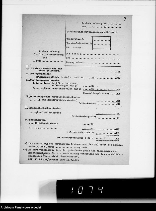Obraz 11 z jednostki "Kriegsauftrag J.S 374 94 Patronentaschen [dla Heeresbekleidungsamt Litzmannstadt]"