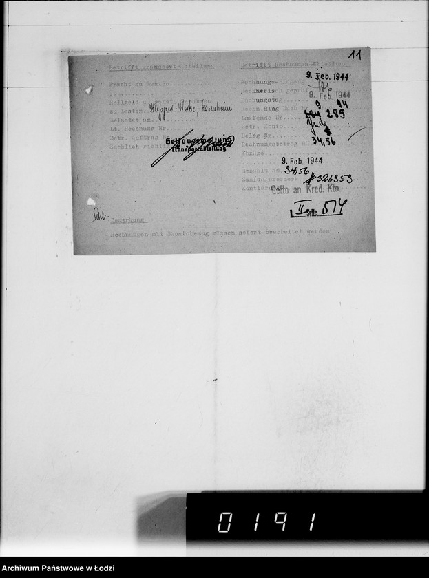 Obraz 15 z jednostki "Schenker u.Co [rachunki za dostawy towarów do Getta]"