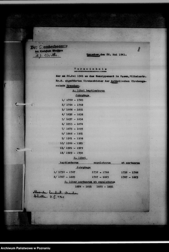 Obraz 12 z jednostki "Einziehungsprotokolle [ksiąg kościelnych] Kreis Wreschen [powiat wrzesiński]"