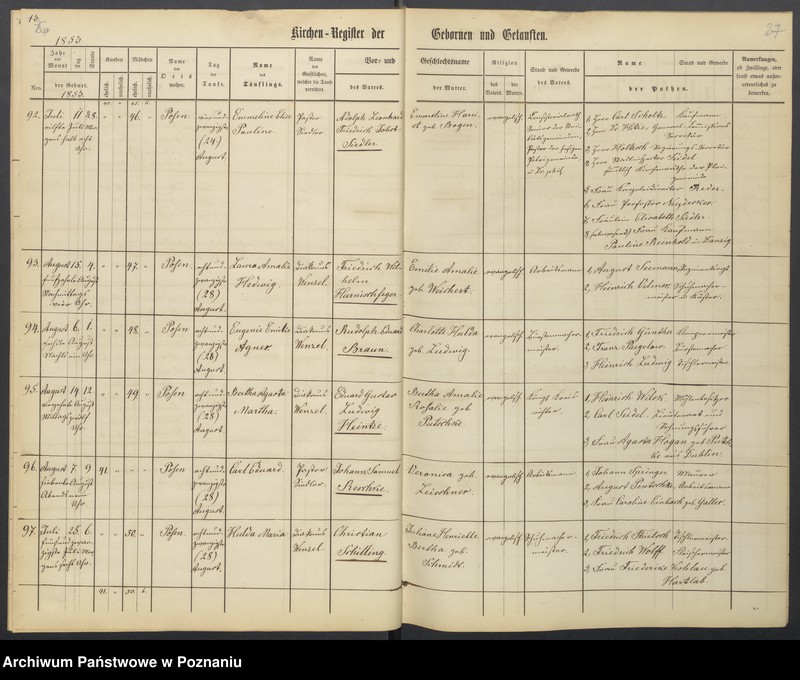 Obraz 16 z jednostki "Verzeichniss der Gebornen und Getauften, Getrauten, Verstorbenen"