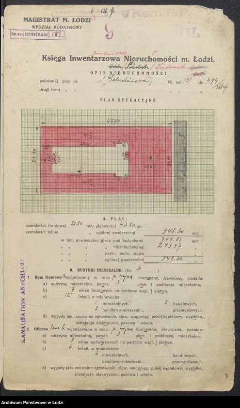 image.from.unit.number "Księga inwentarzowa nieruchomości m. Łodzi ul. Południowa"