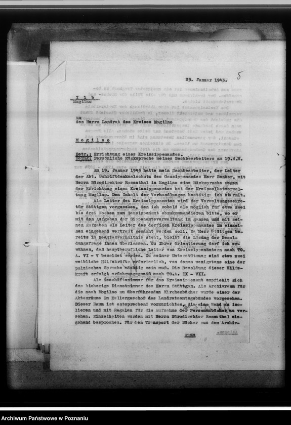 Obraz 9 z jednostki "[Korespondencja w sprawach organizacyjnych], Kreissippenamt Mogilno"
