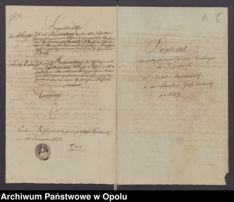 image.from.unit.number "[Duplikaty ksiąg metrykalnych parafii rzymskokatolickiej w Karłowicach Wielkich dotyczące miejscowości Rusinowice: zgony 1805; chrzty i zgony 1810, 1838, 1839; chrzty 1840]"