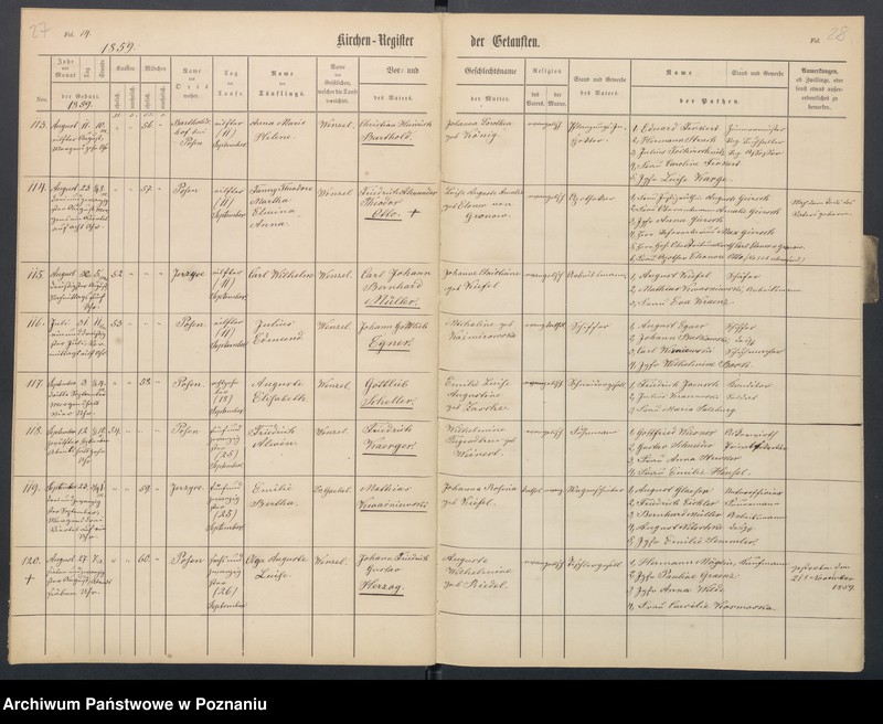 Obraz 18 z jednostki "[Akta urodzeń i chrztów, ślubów, zgonów]"