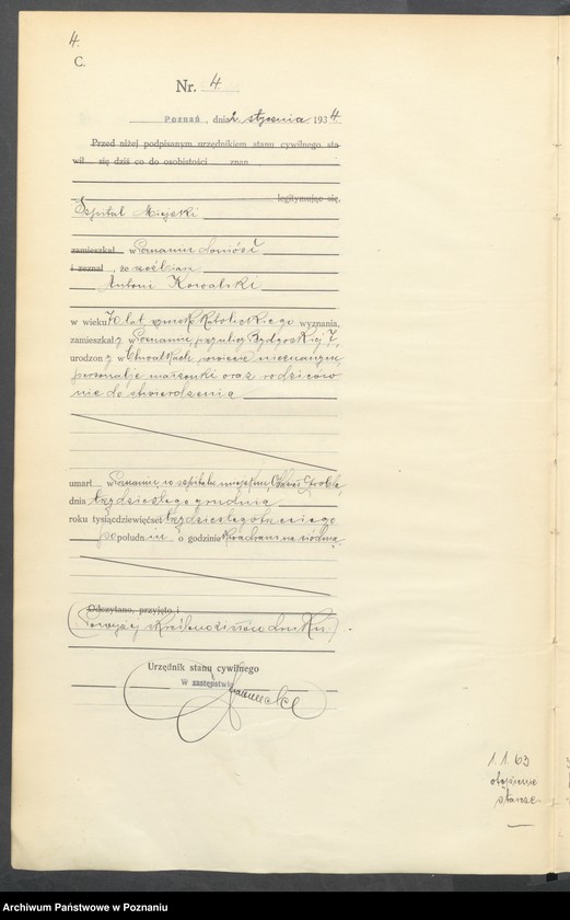 Obraz 6 z jednostki "Księga miejscowa zgonów tom I [Rejestr główny zgonów]"