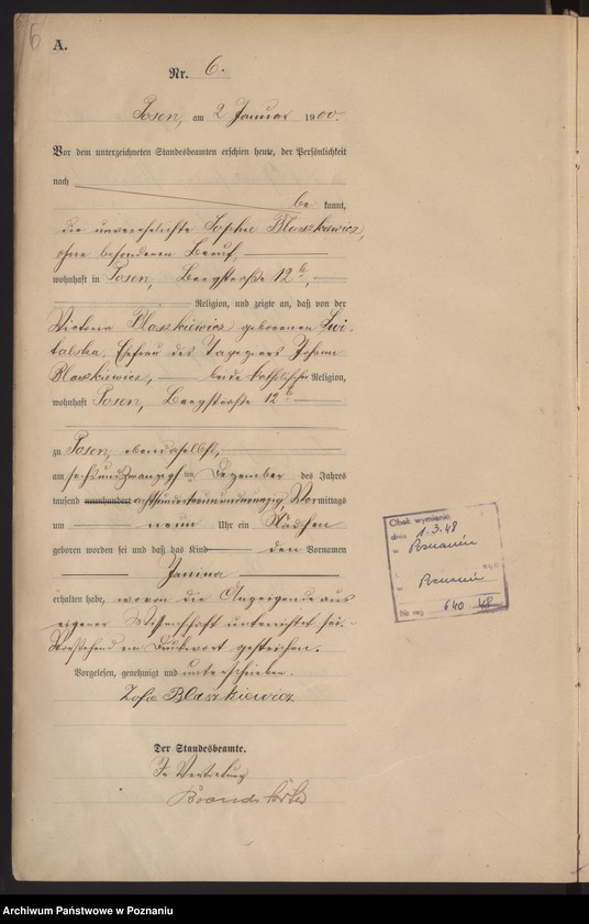 Obraz 9 z jednostki "Księga miejscowa urodzeń"