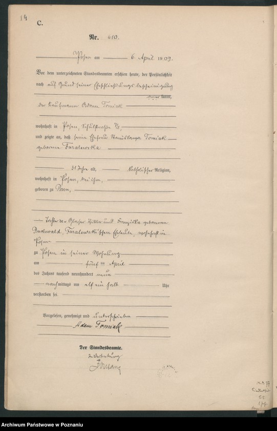 Obraz 16 z jednostki "Księga miejscowa zgonów tom II [Rejestr główny zgonów]"