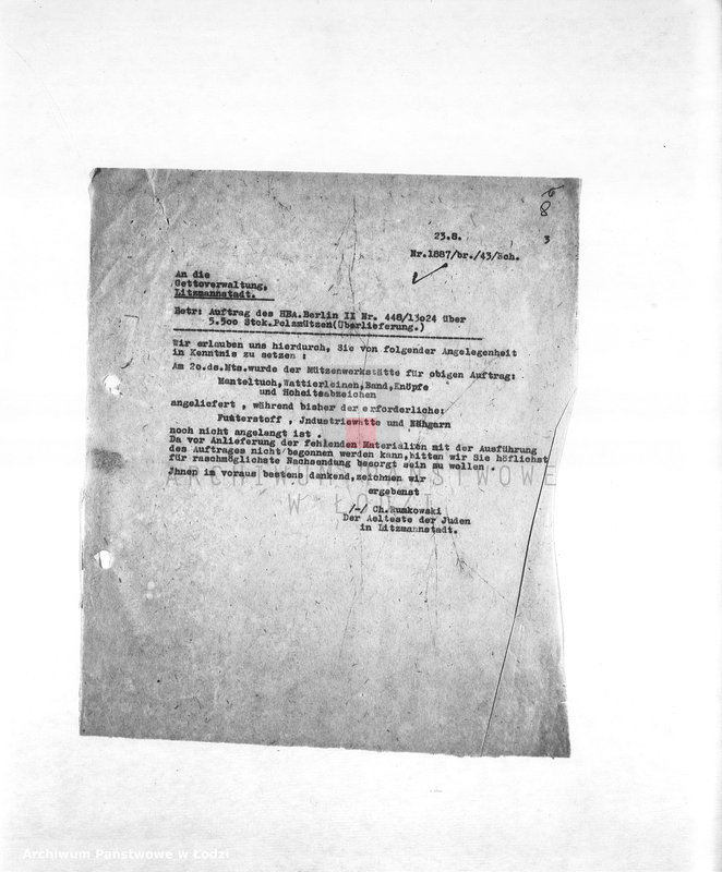 Obraz 11 z jednostki "Arbeitsressort M-P [Niemieckie zamówienia skierowane do resortów pracy, produkcja, zapotrzebowania materiałów do produkcji]"