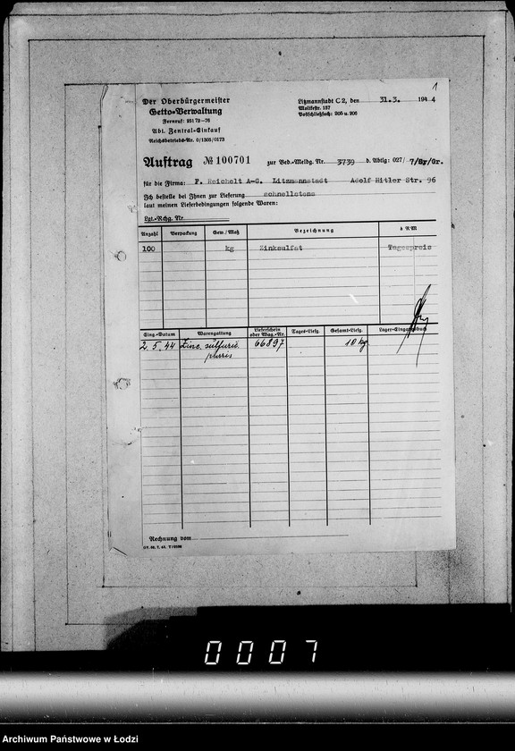 Obraz 5 z jednostki "Aufträge, Lieferscheinen und Rechnungen 100701-100791"
