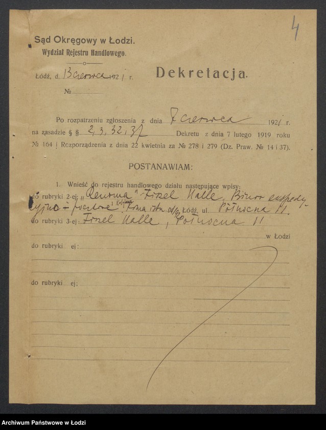 Obraz 6 z jednostki "Fiszel halle- Biuro ekspedycyjno pocztowe i kolejowe"