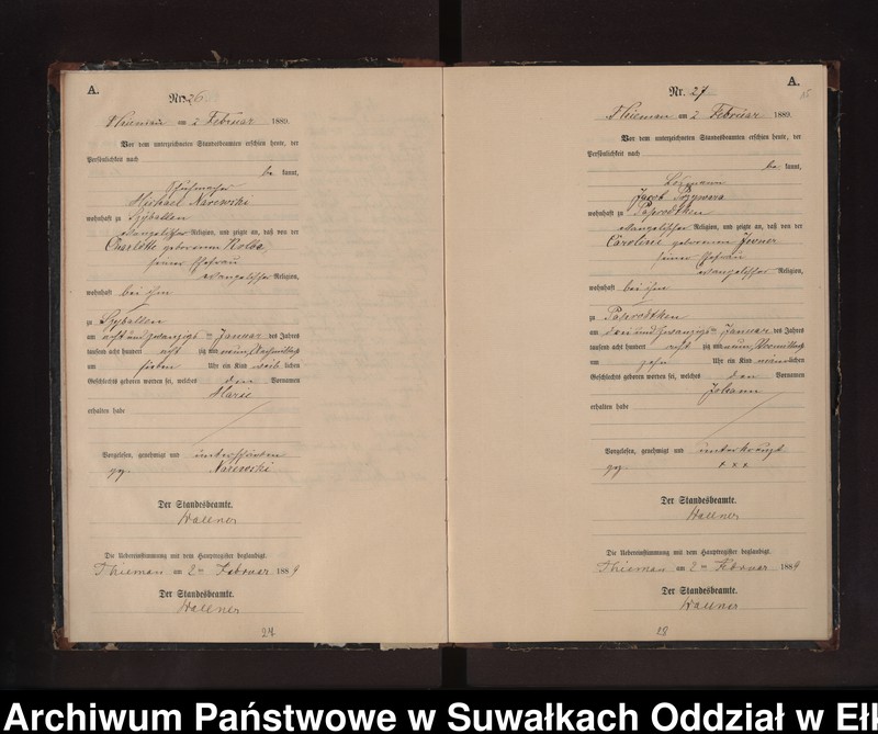 image.from.unit.number "Geburts-Neben-Register des Preussischen Standes-Amtes Rydzewen Kreis Loetzen"