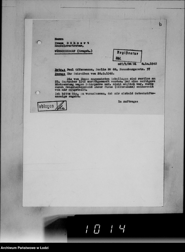 Obraz 10 z jednostki "[Korespondencja z urzędami, instytucjami i firmami] Lit.Da-De."