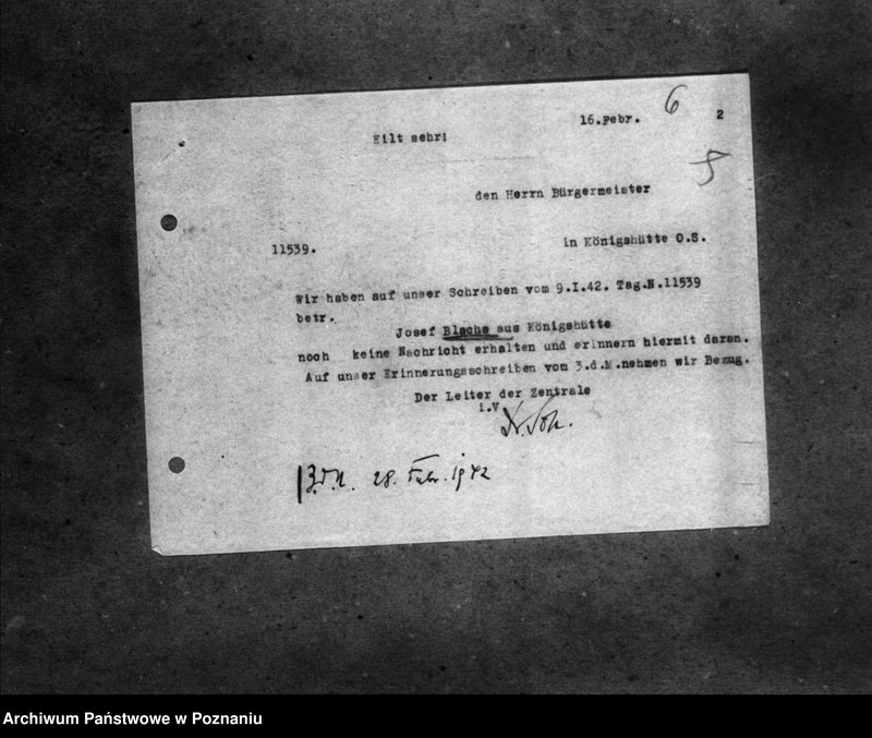 Obraz 10 z jednostki "Korespondencja w sprawie miejscowych Niemców, którzy zginęli w 1939 roku oraz donos Niemca B. Reymanna z powiatu wałeckiego na jego sąsiada, Niemca Breitinga o sprzyjanie Polakom"