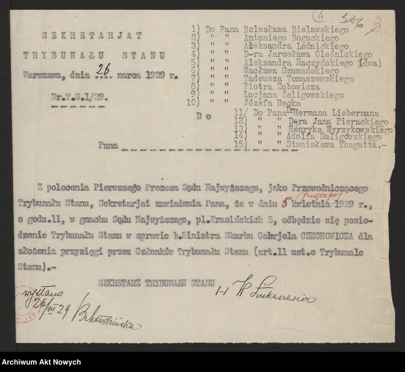 image.from.unit.number "Akta Trybunału Stanu. Akta b. Ministra Skarbu Gabriela Czechowicza."