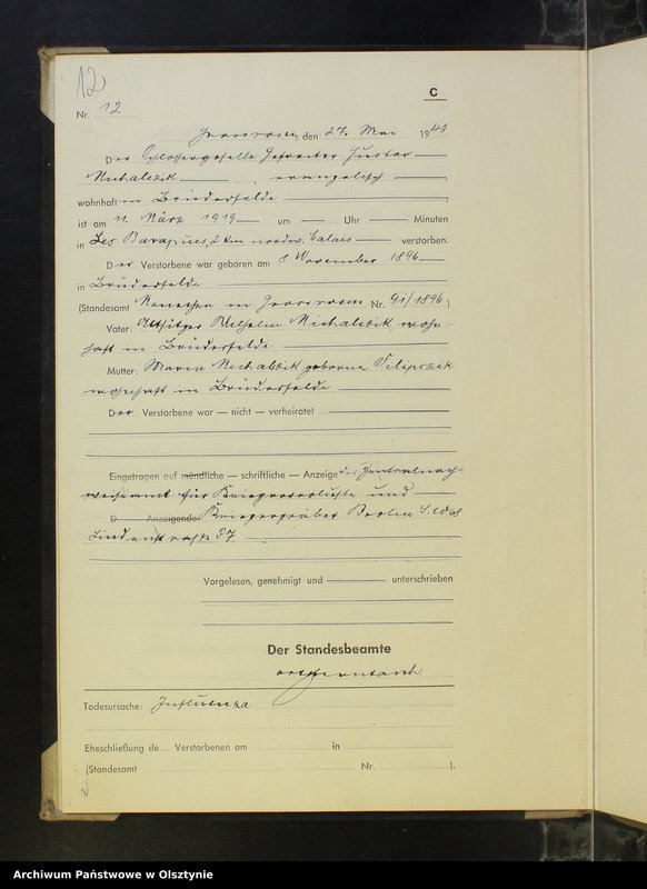 image.from.unit.number "Sterbebuch Nr 1 - 39,1 - 26 i 1"