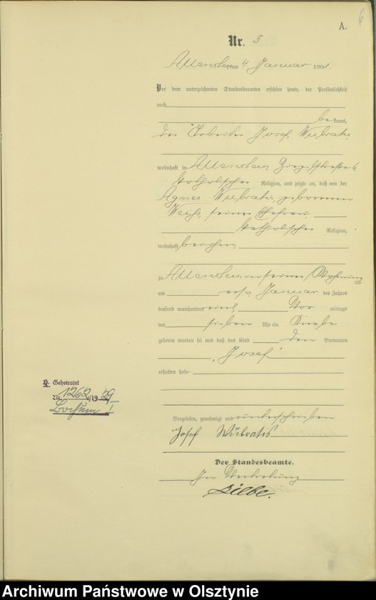 image.from.unit.number "Geburts-Haupt-Register Tom I,Nr 1 - 396"