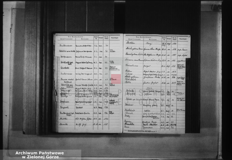 image.from.unit.number "Alphabetisches Namenverzeichnis für die Sterbebücher des Standesamts Sommerfeld"