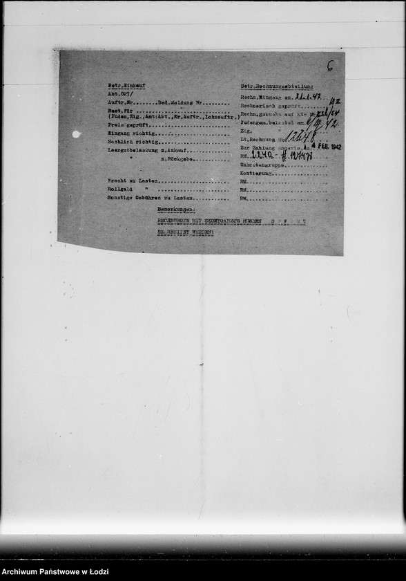 Obraz 10 z jednostki "M [rachunki za dostawy towarów dla Getta]"