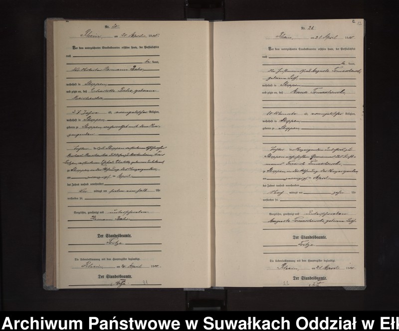 image.from.unit.number "Sterbe-Neben-Register des Königlichen Preussischen Standes-Amtes Orlen Kreis Loetzen"