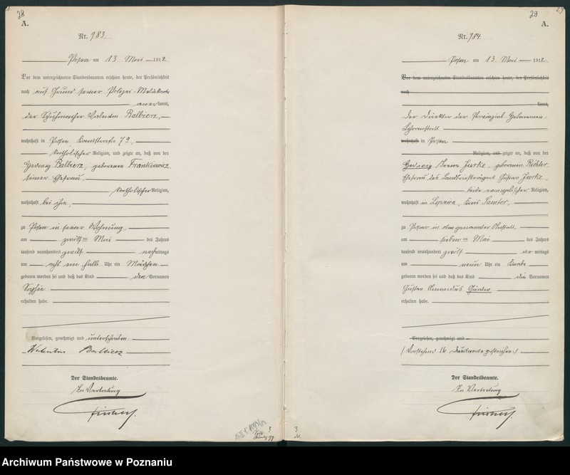 Obraz 17 z jednostki "Księga miejscowa urodzeń tom III [Rejestr główny urodzeń]"