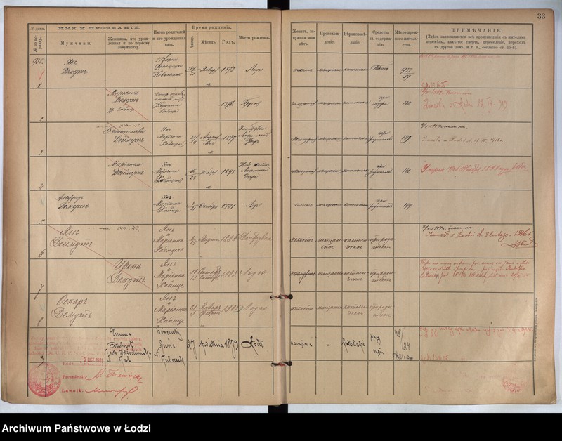 Obraz 18 z jednostki "[Księga ludności stałej m. Łodzi guberni piotrkowskiej nr domu 938-956]"