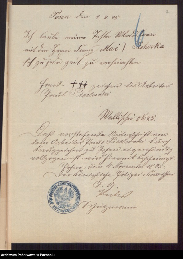 Obraz 9 z jednostki "Die von den Verlobten beigebrachten Urkunden zur Eheschliessung pro 1895"