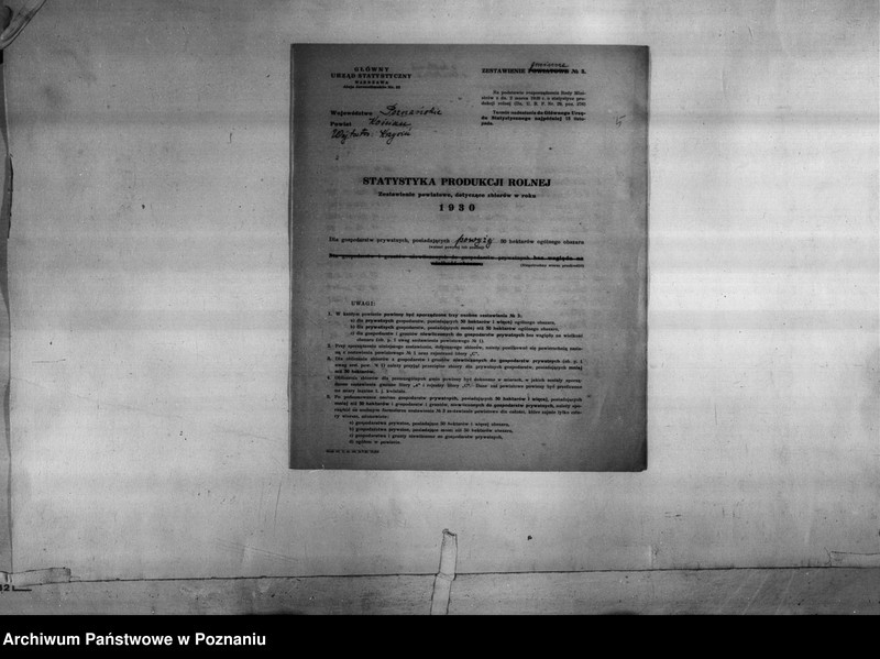 Obraz 7 z jednostki "/Statystyka produkcji rolnej - zestawienie z terenu powiatu kościańskiego"