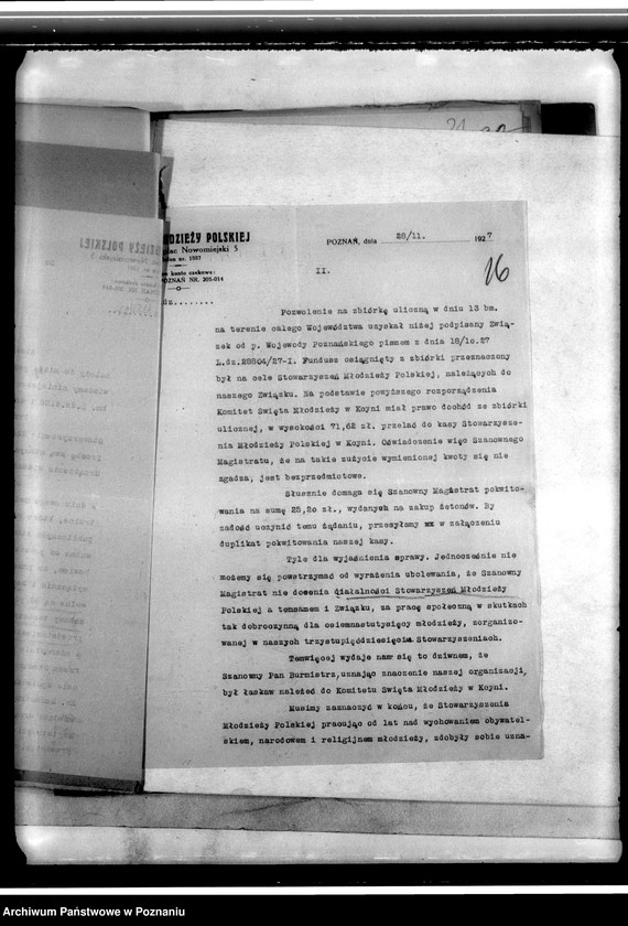 Obraz 20 z jednostki "Korespondencja w sprawach organizacyjnych i personalnych Towarzystwa"