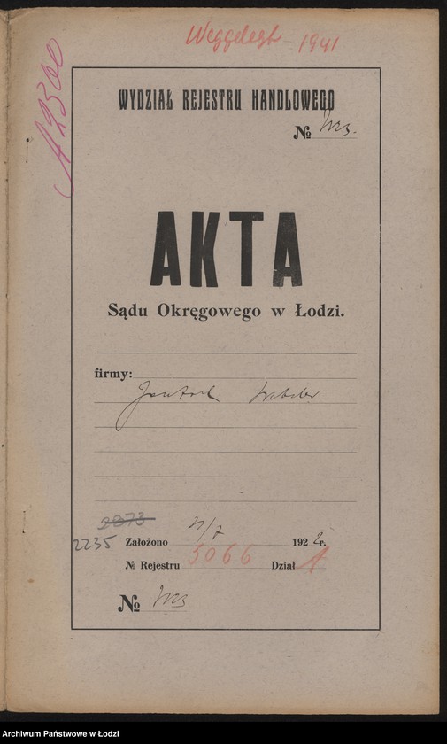 Obraz 2 z jednostki "Jankiel Weksler – sprzedaż bawełnianych wyrobów"