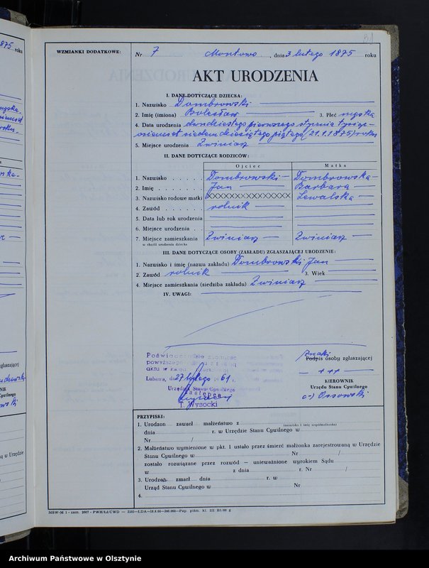 image.from.team "Urząd Stanu Cywilnego w Zwiniarzu pow. nowomiejski"