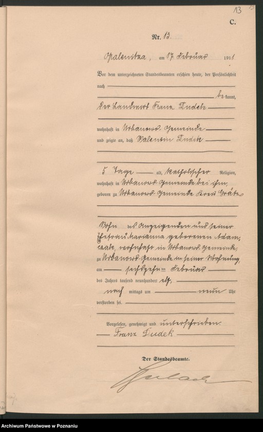 Obraz 16 z jednostki "Sterbe-Haupt-Register"