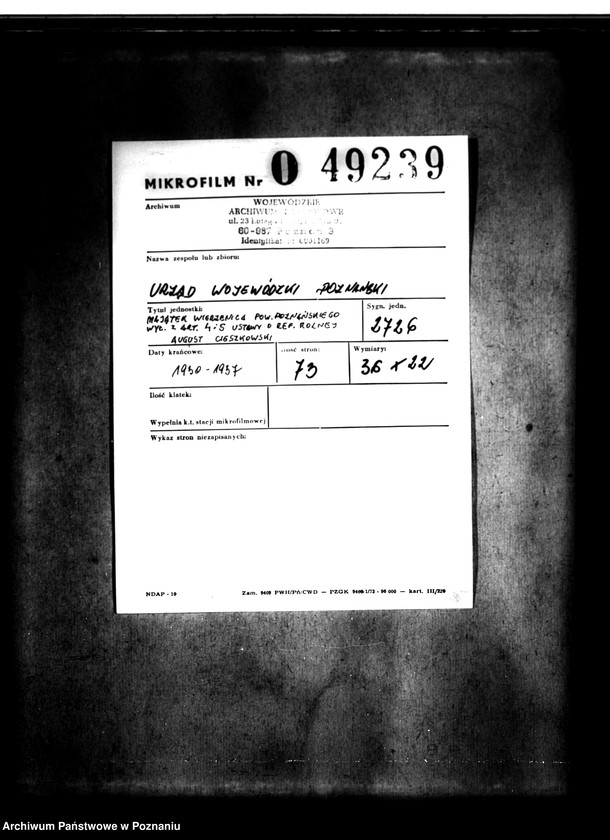 Obraz 2 z jednostki "Majątek Wierzenica powiatu poznańskiego wyłączenie z art. 4 i 5 ustawy o reformie rolnej August Cieszkowski"