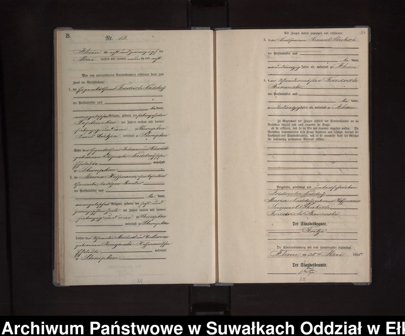 image.from.unit.number "Heiraths-Neben-Register des Königlichen Preussischen Standes-Amtes Orlen Kreis Loetzen"