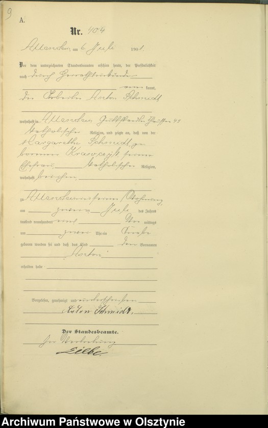 image.from.unit.number "Geburts-Haupt-Register Tom II,Nr 397 - 767"