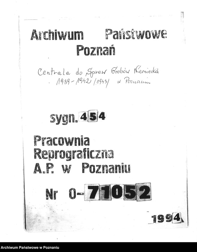 Obraz 1 z jednostki "Wykazy miejscowych Niemców, którzy zginęli w 1939 roku w różnych powiatach"