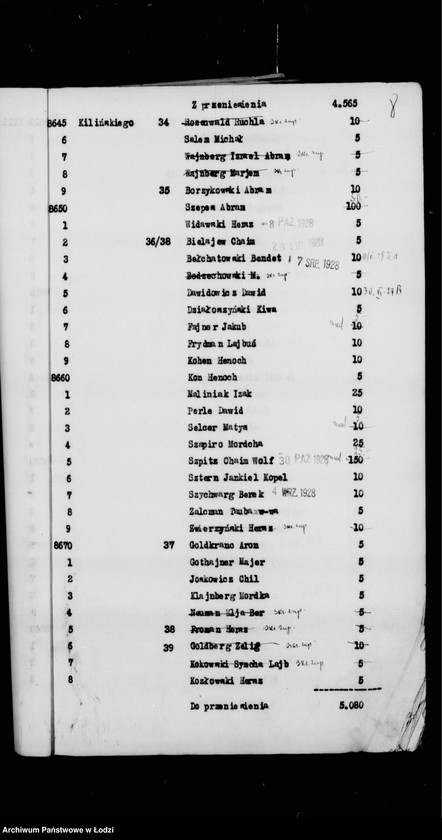 Obraz 11 z jednostki "Rejestr poborczy"