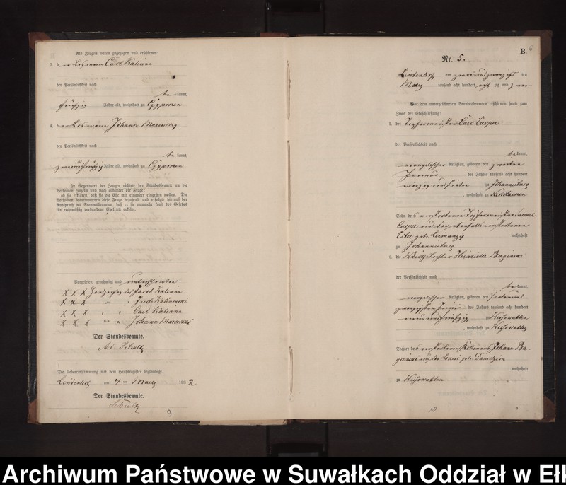 image.from.unit.number "Heiraths-Neben-Register des Preussischen Standes-Amtes Milken Kreis Loetzen"