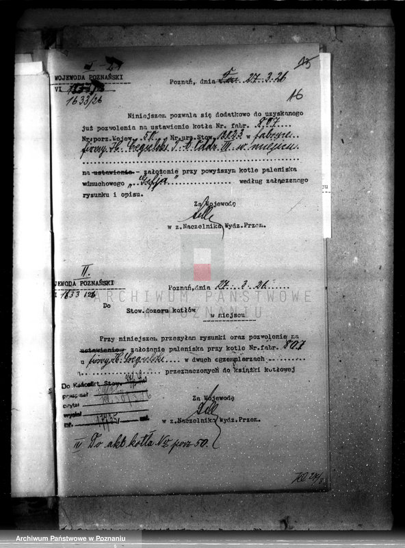 Obraz 20 z jednostki "H. Cegielski - T. A. Oddział III - Poznań nr woj 50 nr kotła 807"