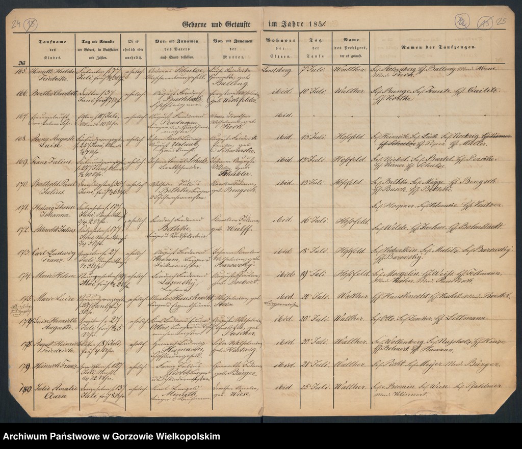 image.from.unit.number "Duplikate der St. Marienkirche zu Landsberg an der Warthe (zawiera też księgę zgonów Konkordien Kirche z 1851 r.)"