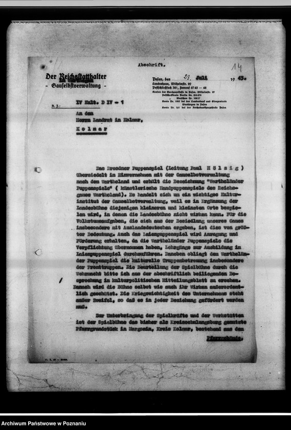 Obraz 18 z jednostki "Gebäude der Spielbühne Margonin."