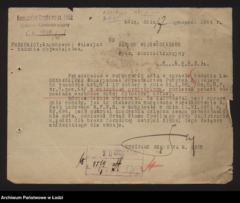 Obraz 3 z jednostki "Nadanie obywatelstwa Nr 3427-5123, 149-210"