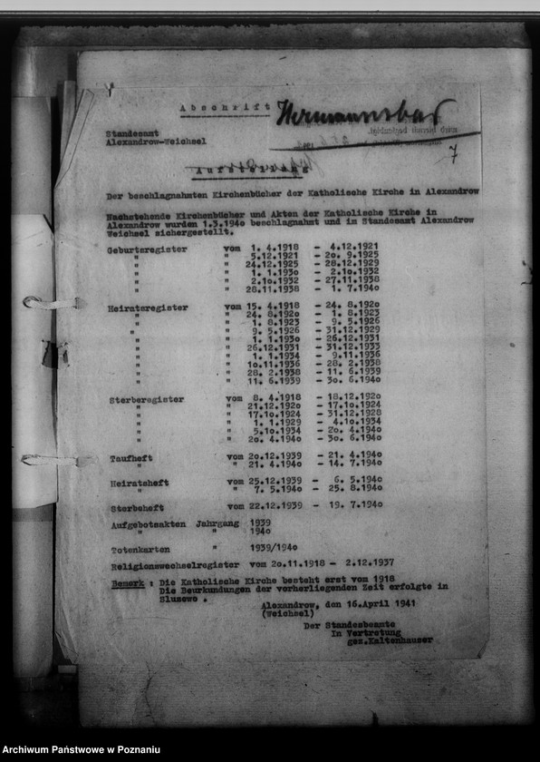 Obraz 12 z jednostki "Einziehungsprotokolle [ksiąg kościelnych] Kreis Hermannsbad [Ciechocinek powiat Aleksandrów Kujawski, województwo bydgoskie]"