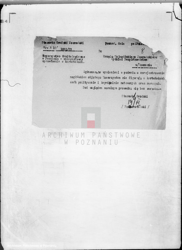 Obraz 14 z jednostki "/Towarzystwo Ornitologiczne w Poznaniu/"