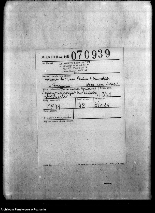 Obraz 2 z jednostki "Kreis Gnesen (Gniezno). Wykazy miejscowych Niemców, którzy zginęli w 1939 roku"