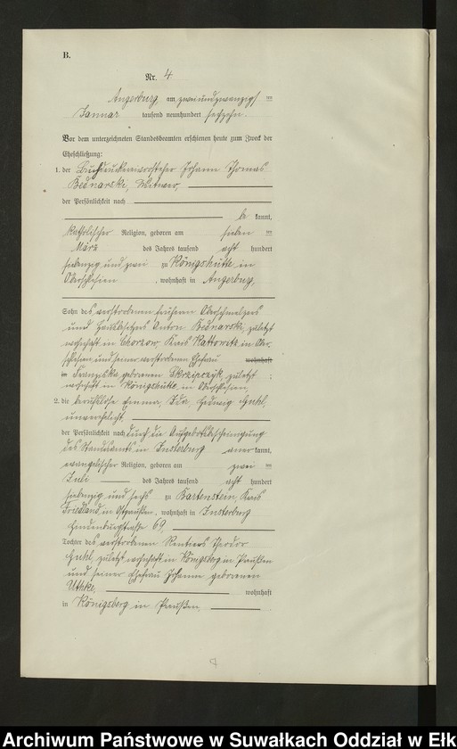 image.from.unit.number "[Heirats = Register (Neben = Register) Standesamt Angerburg einschl. der Bezirke Prinowen, Gr. Strengeln und Kehlen Kreis Angerburg]"